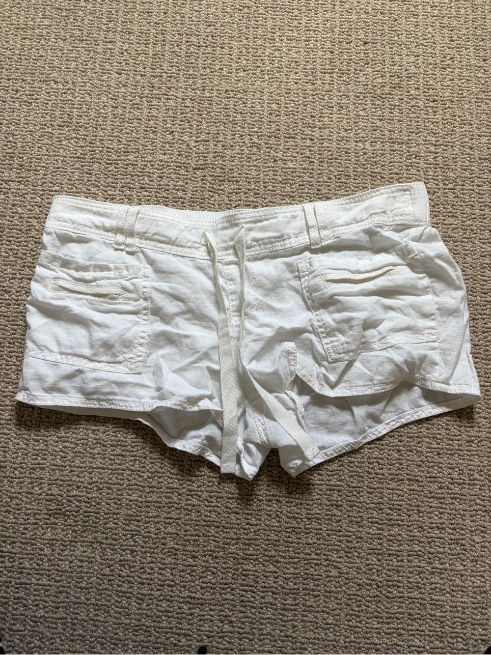 SO Women's White Athletic Drawstring Shorts